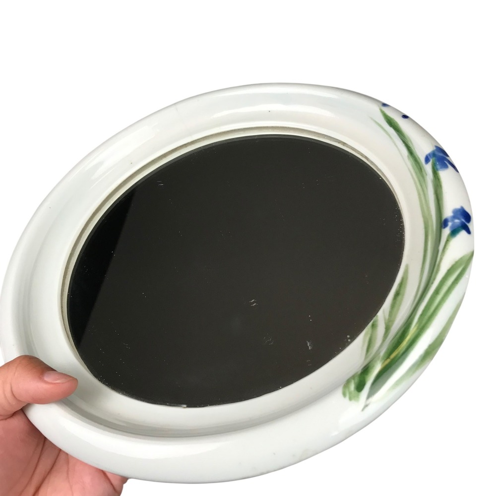 Vintage Floral Accent Oval Mirror,‎ Decorative Vanity Mirror, Home Decor, Cute
